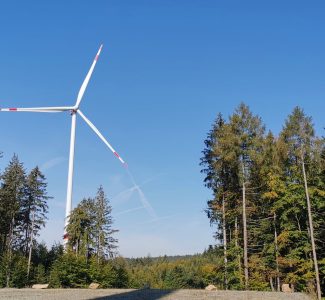 Windenergieanlage im Wald