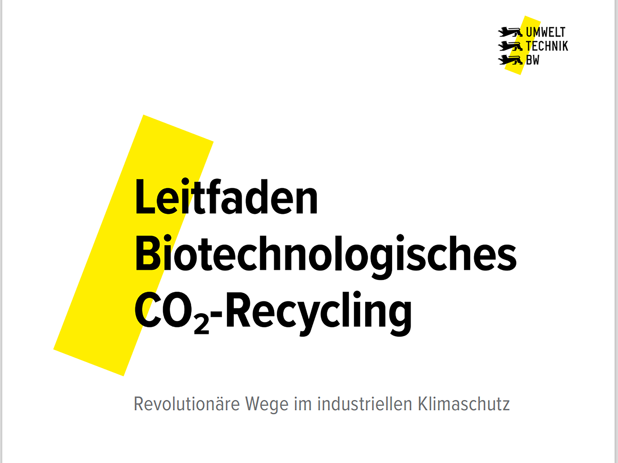 Umwelttechnik BW veröffentlicht Leitfaden zu CO₂-Recycling